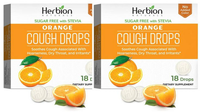 Herbion Naturals 목캔디 오렌지 18개입 2팩, 2개