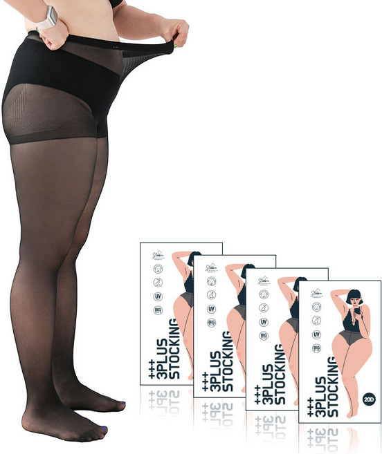 빅사이즈 3PLUS 스타킹 20D 4매