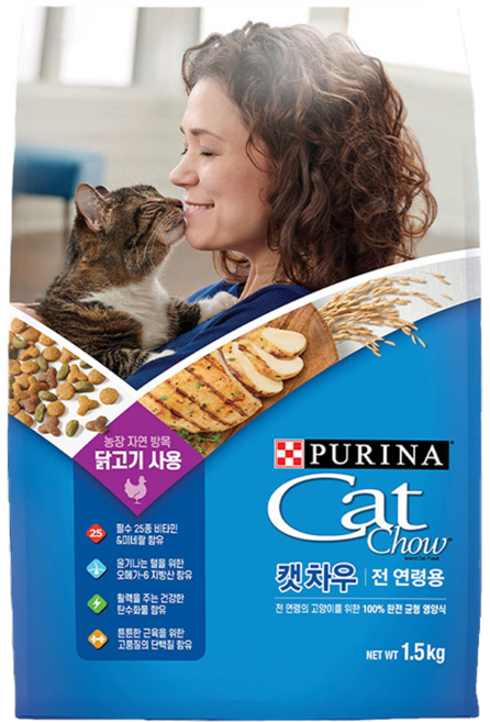 퓨리나 캣차우 완전 영양식 고양이 사료, 면역/항산화, 1.5kg, 1개