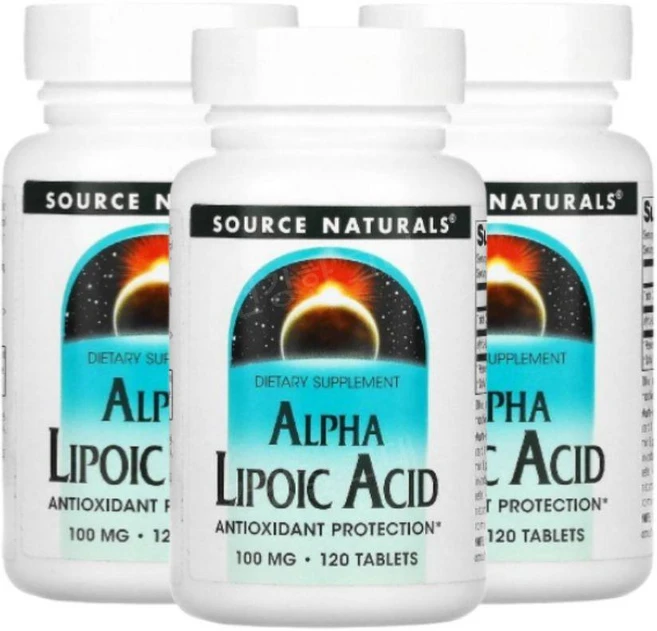 소스내추럴스 알파리포산 AlphaLipoicAcid 100mg 120정 3개 알파리포익 - 쿠팡