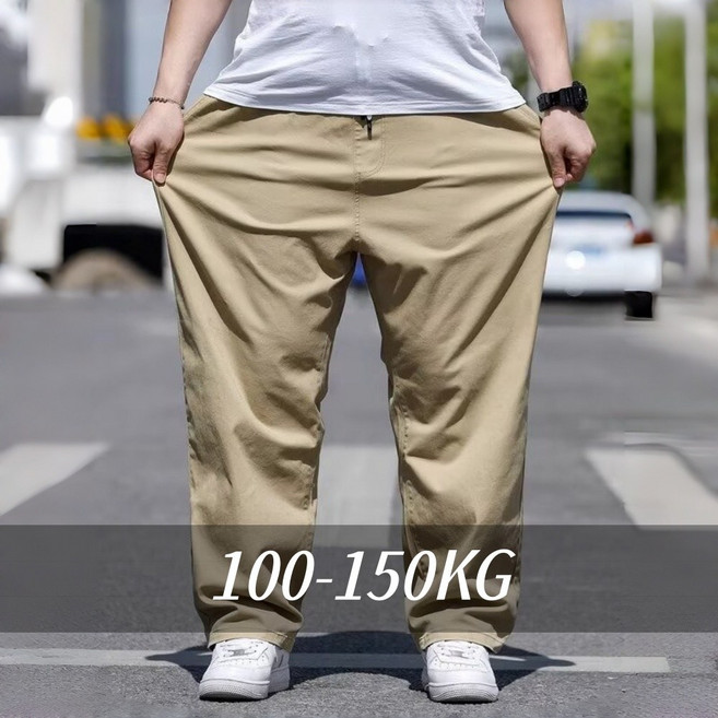 Zoovit 남자 봄 가을 빅사이즈 바지 오버핏 밴딩 팬츠 150KG