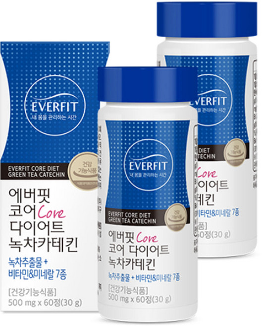 에버핏 코어 다이어트 녹차카테킨, 60정, 2개