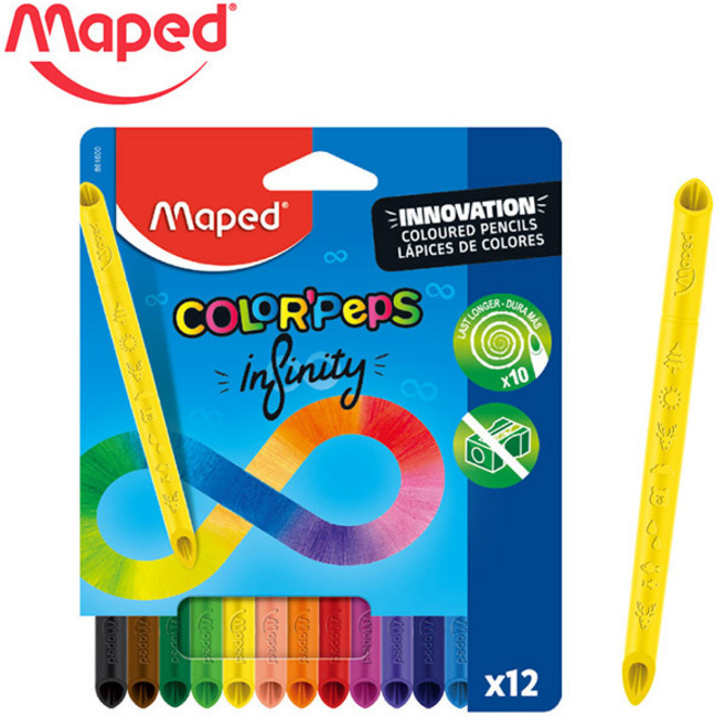 Maped 不沾手免削色鉛筆 12色, 1個