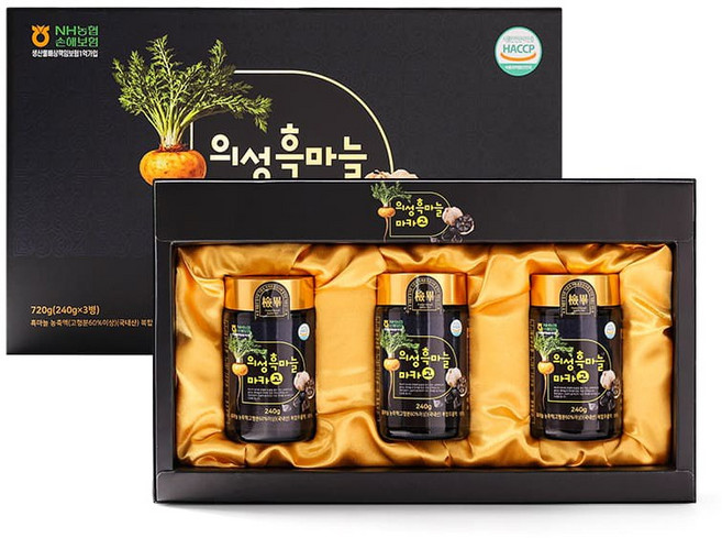 의성 흑마늘 마카고 국내산 마늘진액, 3개, 240g