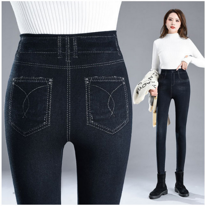 여성 데님 레깅스 페이크 청바지 모양 쫄바지 스판