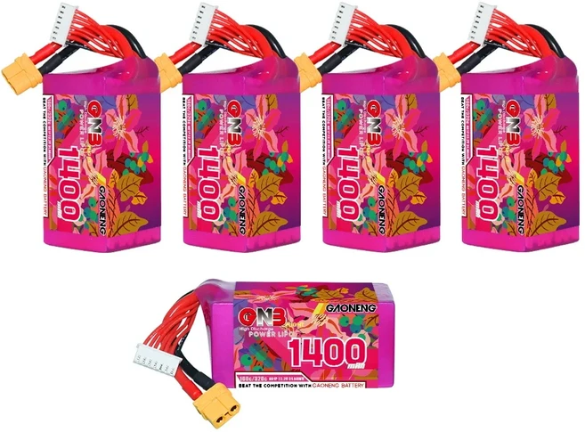GAONENG GNB 1400MAH 22.2V 6S 160C 드론 FPV RC LiPo 배터리 레이싱 프리스타일 UAV 공중 모델, 01 5PCS with XT60