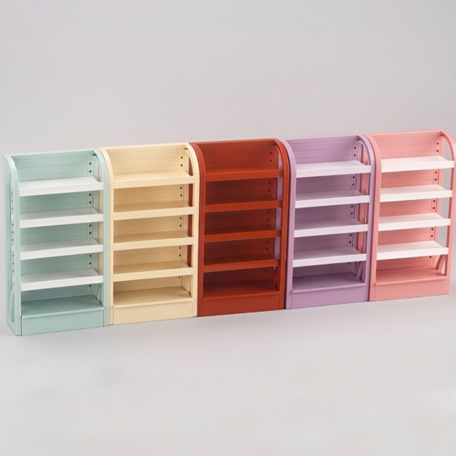 쌀알피규어케이스 칸 높이조절 장식장 전시장 진열장 가챠 진열대, 베이지, 1개