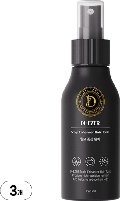 디에제르 스칼프 인핸서 헤어토닉 두피스케일링 쿨링 케어 맥주효모, 3개, 120ml
