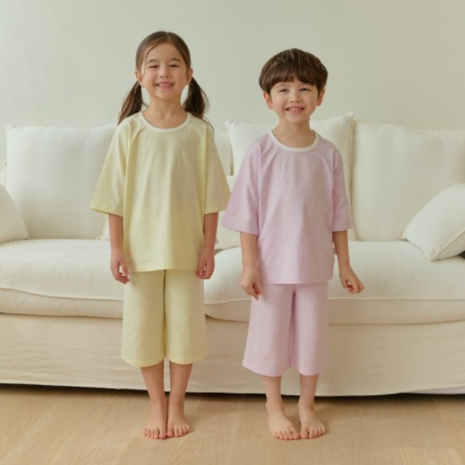 아이숲 마카롱 모달 통큰칠부 실내복 상하의 세트