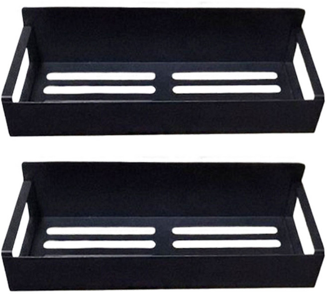 루미윤 자석 수납함 현관문 냉장고 세탁기 자석선반, 2개, 블랙