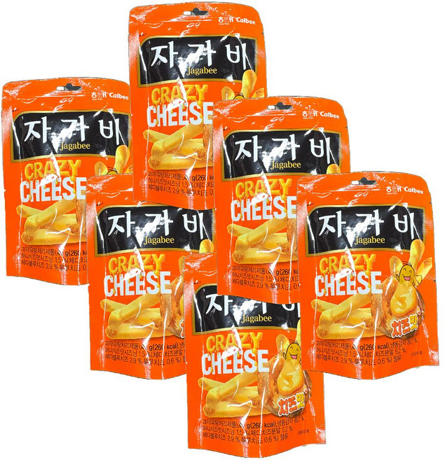 해태 자가비 치즈맛 45g 바삭 감자스틱 스낵 과자 간식, 6개