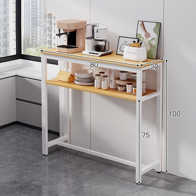 Easy Life 家居館 後沙發置物架 餐桌 工作桌 收納桌 吧檯桌, 雙層白天使-80CM寬, 白天使