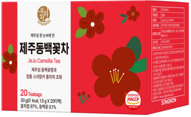 우리차 제주 동백꽃차, 1개, 20개입, 1.5g