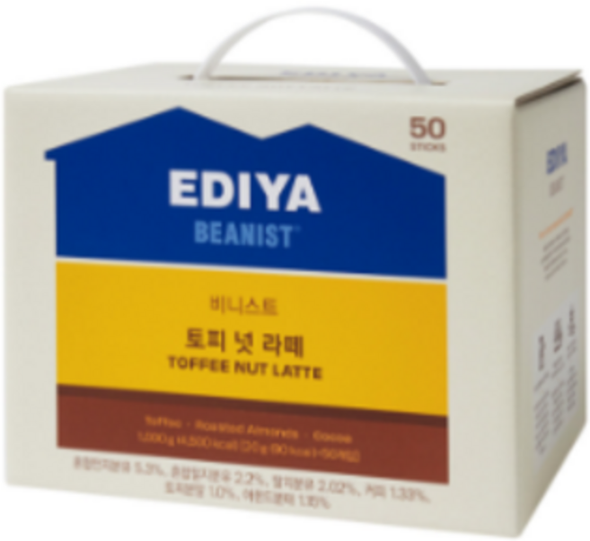 커피믹스 토피넛라떼 이디야 비니스트 대용량 스틱 커피 3박스 150T, 20g, 50개입, 3개