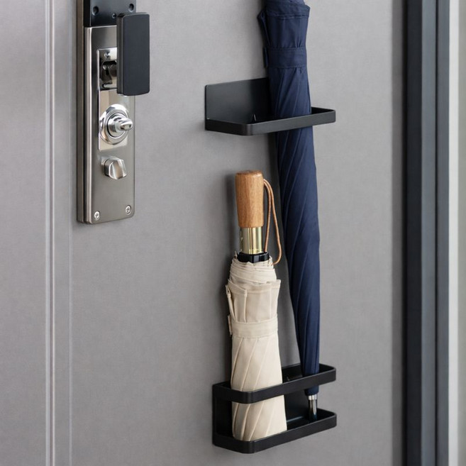 소소하우 물기차단 자석부착 우산꽂이, 블랙, 1개