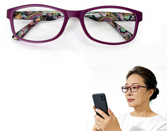 푸름새 초경량 블루라이트차단안경 독서안경 고화질 안경 40대/50대/60대/70대, 3개, 와인레드