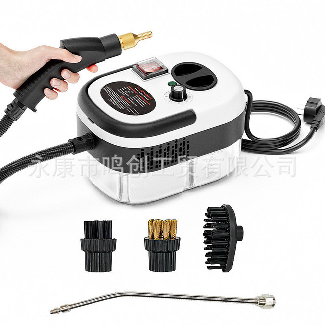 蒸汽清潔機 高溫高壓熱水清洗機, 黑白色-家用清洗套裝-旋鈕調檔[PP],美規[110v 國內不適用], 1個