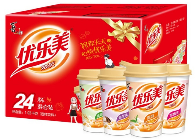 나이차 인스턴트컵 18컵 편리한 타먹는 밀크티가루 밀크티분말 믹스 중국 홍차 음료, 24컵 기본+딸기+보리+타로, 1개입