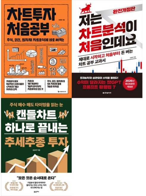 [책광장 모두 세트] 차트 실전 트레이딩 세트: 차트투자 처음공부＋저는 차트분석이 처음인데요＋캔들차트 하나로 끝내는 추세추종 투자 (전3권), 이레미디어