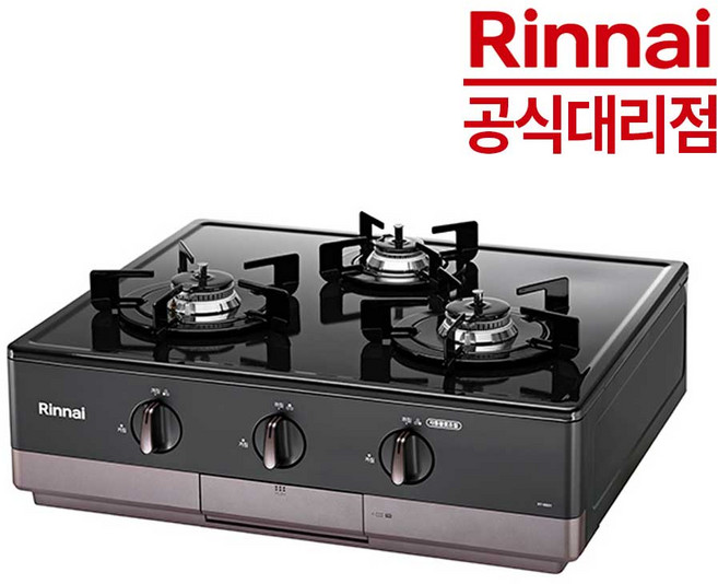 린나이 가스레인지 3구 RT-6601 가스렌지 자동불꽃조절센서, LNG
