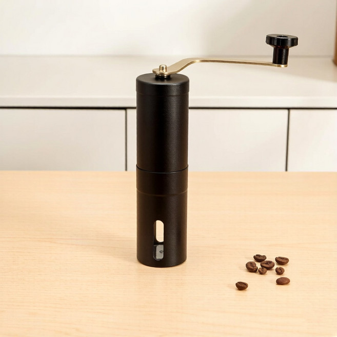 源頭工廠直供不鏽鋼手搖咖啡磨磨豆機現貨, 1個, 常規高款W301-黑色