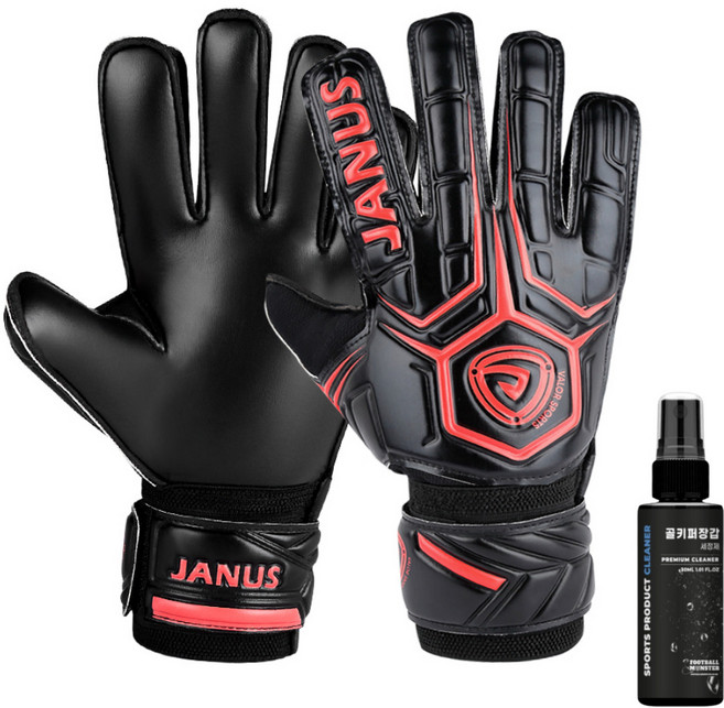 풋볼몬스터 프리미엄 축구 골키퍼장갑 핑거세이브 손가락꺾임방지 키퍼장갑, 레드, 1개