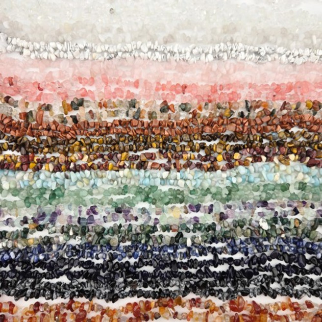 비즈톡 [J1-41-00]원석 칩스 대 천연석 39종 전체 모음 1줄(약80cm)