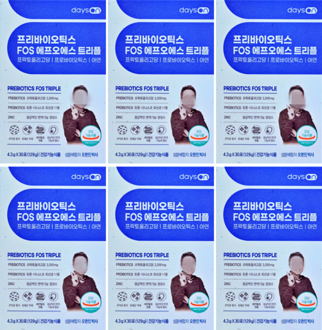 데이즈온 오한진 프리바이오틱스 FOS 에프오에스 트리플 4.3g x 30포, 129g, 6개