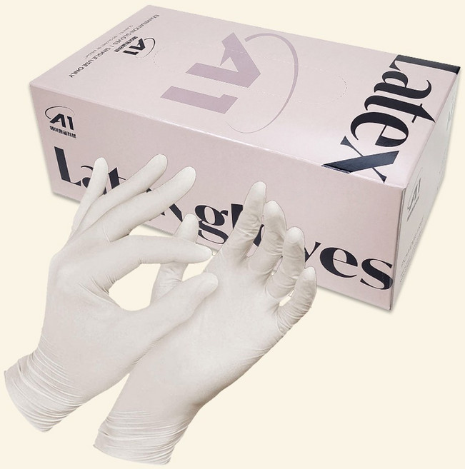 A1 라텍스장갑 의료용 니트릴장갑 일회용 위생장갑 100매입, 화이트, 소(S), 1개