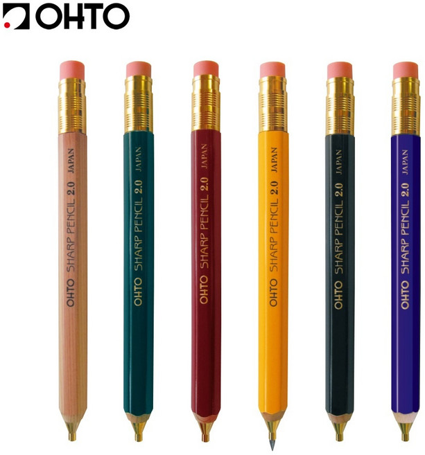 OHTO 오토 목재 홀더 샤프 2.0mm APS-680E, 그린(GN)