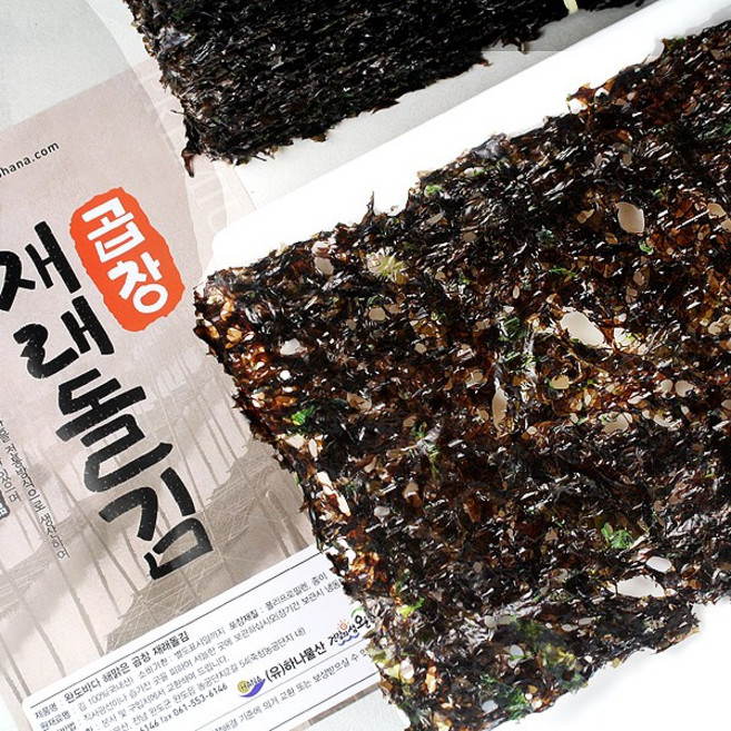 국산 곱창재래돌김 100장 (완도산/수작업 선별 프리미엄 선물용)(완도바다해맑은), 440g, 100매