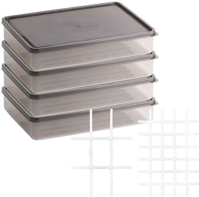 비트리 부드럽게 휘어지는 냉동 정리용기 1.5L x 4p + 소분칸칸이 9칸 + 소분칸칸이 35칸 세트, 1개, 정리용기 1.5L 4p + 소분칸칸이 9칸 + 소분칸칸이 35칸