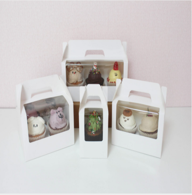 신명종합박스 컵케익 머핀박스 컵케이크상자 앙금플라워 컵설기 포장 상자, 50개