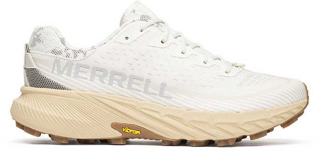 【Merrell】男 AGILITY PEAK 5 輕量越野跑鞋 淺卡其色 黃金大底 NO.068345