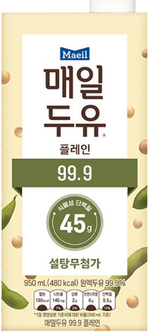매일두유 99.9 플레인, 950ml, 12개