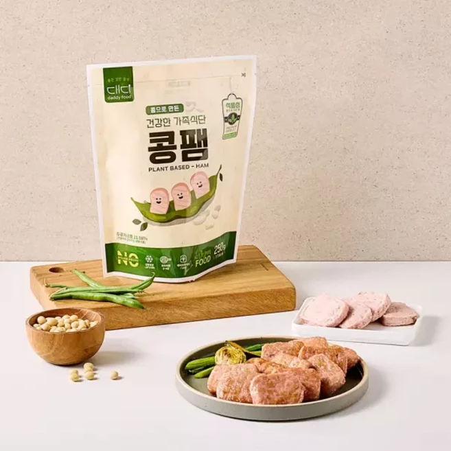 [대디푸드] 대디 건강한 콩팸 비건 콩고기 대체육 채식 식품 간편반찬, 3개, 250g