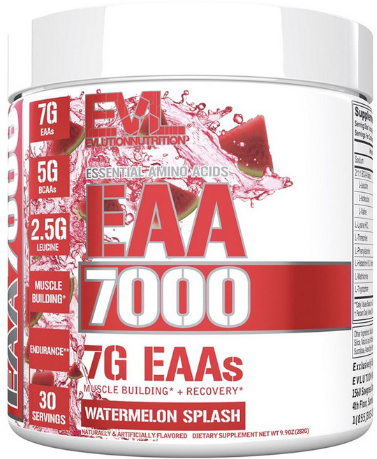 EVLUTIONNUTRITION EAA 7000必需胺基酸粉 西瓜風味, 1罐, 282g