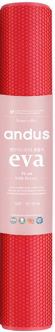 앤드어스 EVA 원형 폼롤러 + 운동포스터, 리얼레드, 1개