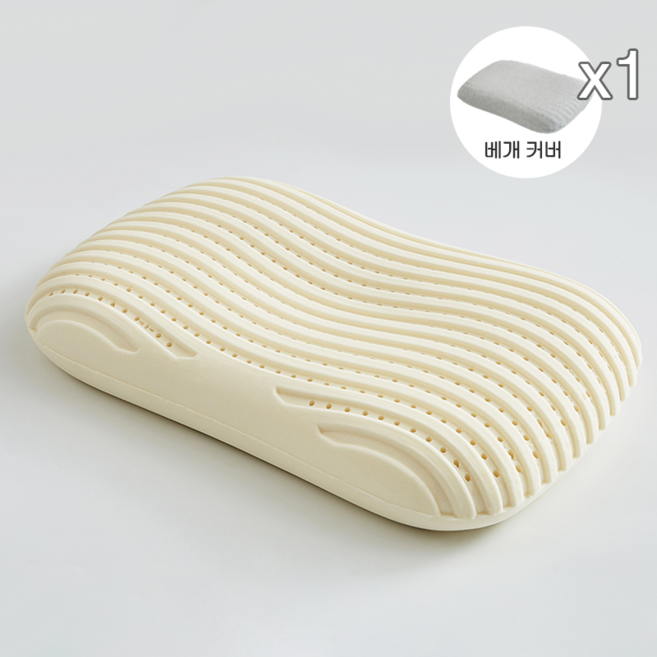 NUNUHANA 땅콩형 천연라텍스 경추 베개 DM76, 1개, 그레이