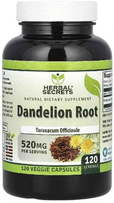 허벌시크릿 민들레 뿌리 Dandelion Root 520mg 베지캡슐 120정 - 쿠팡