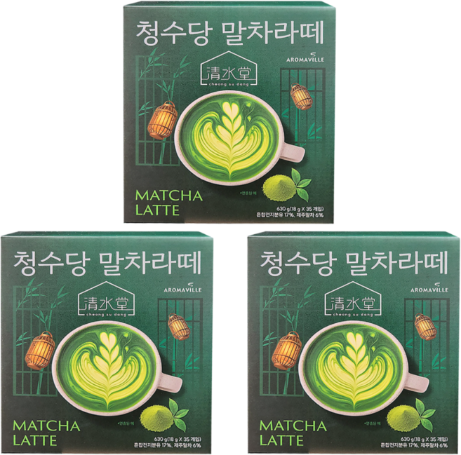 청수당 말차라떼, 18g, 105개입, 1박스