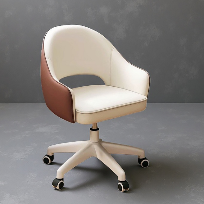 BOSUN 편안한 가죽 등받이 회전 인테리어의 화장대 의자 책상 공부용 사무용, 1개, 라이스 핀 카, 높은 탄성 스폰지