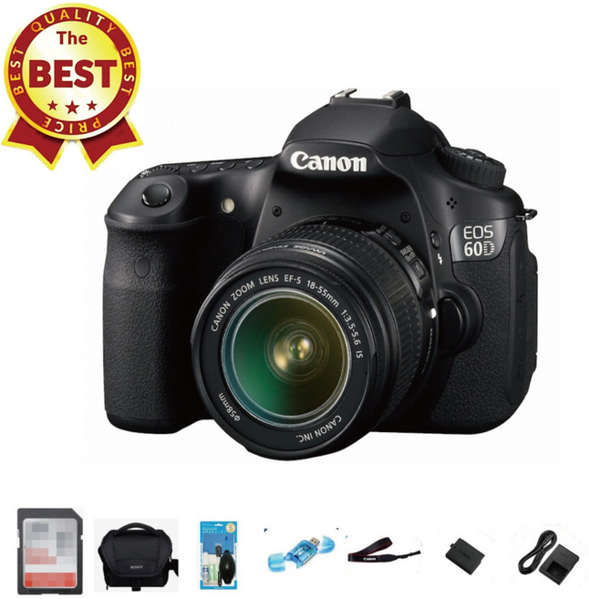 추가금x 캐논 EOS 60D+18-55mm+32GB+가방+리더기+청소세트 완벽검수 입문용 DSLR카메라 풀패키지 사진 수업용