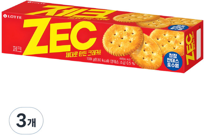 롯데웰푸드 제크 오리지널, 100g, 3개