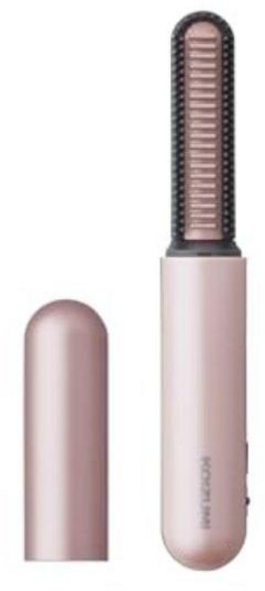 일본 코이즈미 무선 휴대용 헤어 고데기 Koizumi KHR-6420/P, 1) 앞 모양 철/분리형 충전식 배터리/분홍색