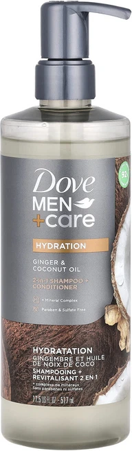 Dove 멘 + 케어 2-in-1 샴푸 + 컨디셔너 생강 및 코코넛오일 517ml(17.5fl oz), Dove멘케어2in1샴푸컨디셔너생강및코코넛오일517ml, 1개 - 쿠팡
