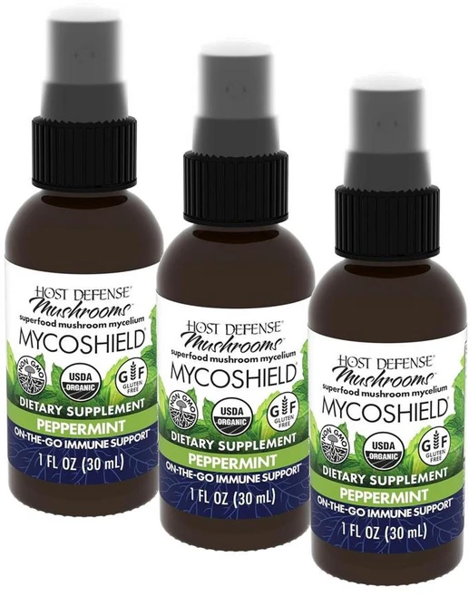 호스트 디펜스 마이코쉴드 머쉬룸 스프레이 페퍼민트 Host Defense MycoShield Spray Mushrooms, 3개, 30ml - 쿠팡