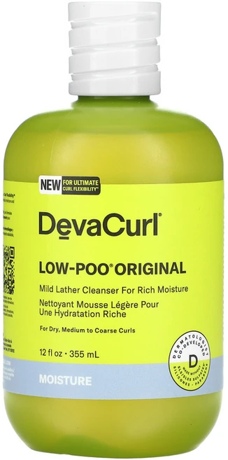 DevaCurl 모발 관리 Low-Poo Original 수분이 풍부 부드러운 거품 클렌저 건조한 중간 굵기 컬 355ml, 1개 - 쿠팡