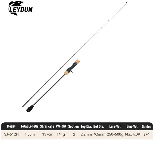 LEYDUN 랭스 SJ 슬로우 지깅 낚싯대 ML MH XH 85m 해수 보트 로드 고탄소, SJ 612H