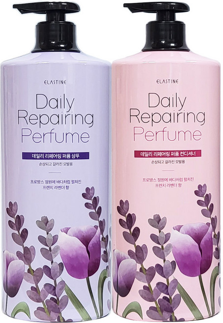 엘라스틴 데일리 리페어링 퍼퓸 샴푸+린스 1100ml 대용량 1세트, 1개, 1.1L